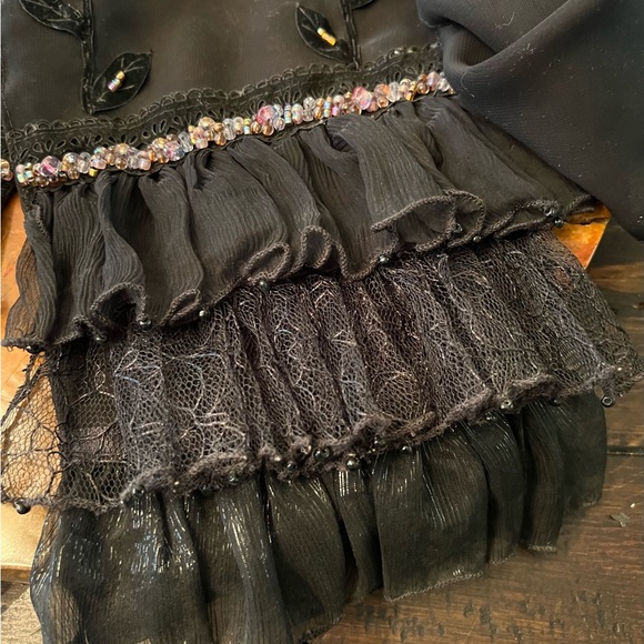 Mary Frances Black Lace Scarf Wrap - Picture 4 of 4